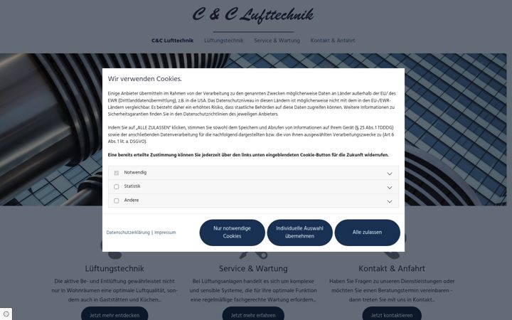 Screenshot of cc-lufttechnik.de