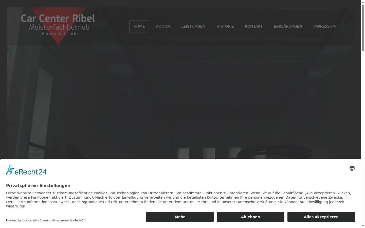 Screenshot des Einwilligungsbanners vor jeglicher Interaktion