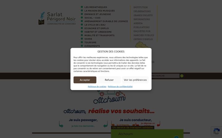 Captură de ecran a cc-sarlatperigordnoir.fr