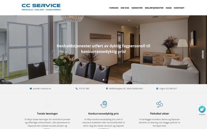 Screenshot ta' cc-service.no