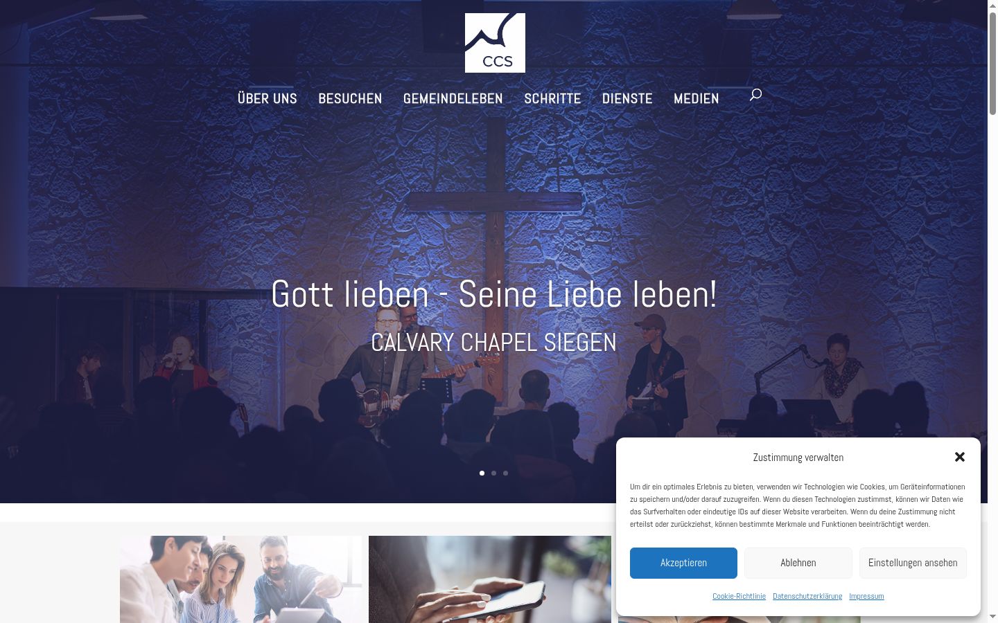 Screenshot des Einwilligungsbanners vor jeglicher Interaktion