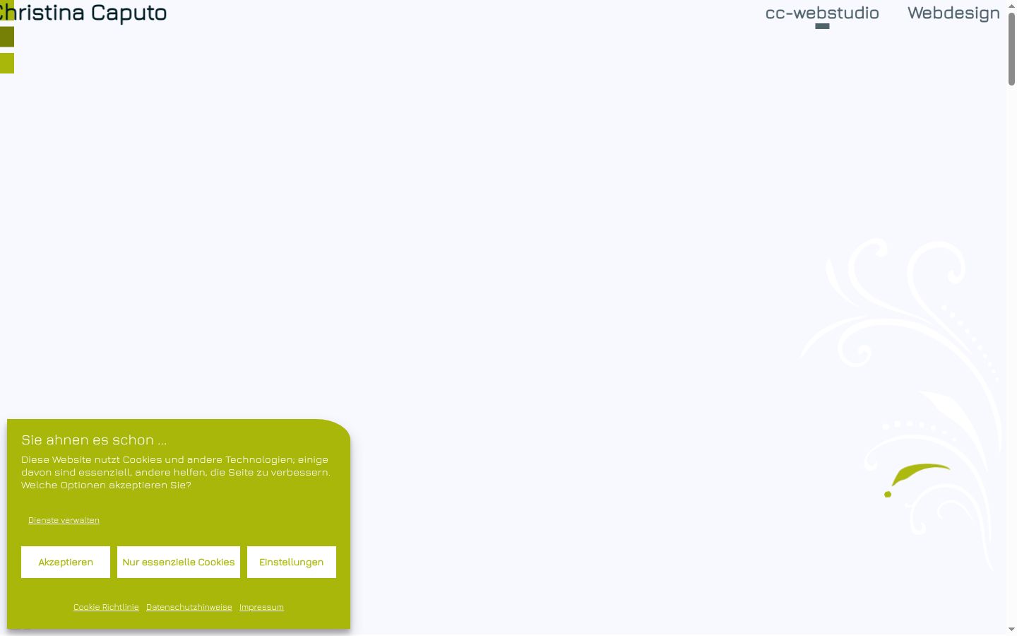 Screenshot des Einwilligungsbanners vor jeglicher Interaktion