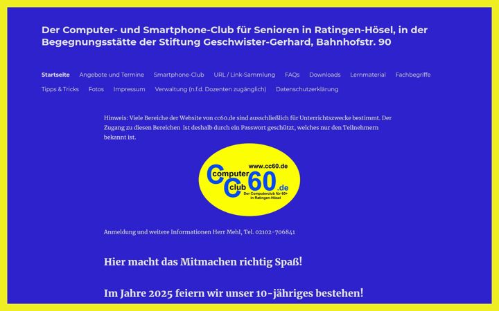 Screenshot von cc60.de