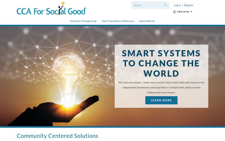 Screenshot of ccaforsocialgood.com