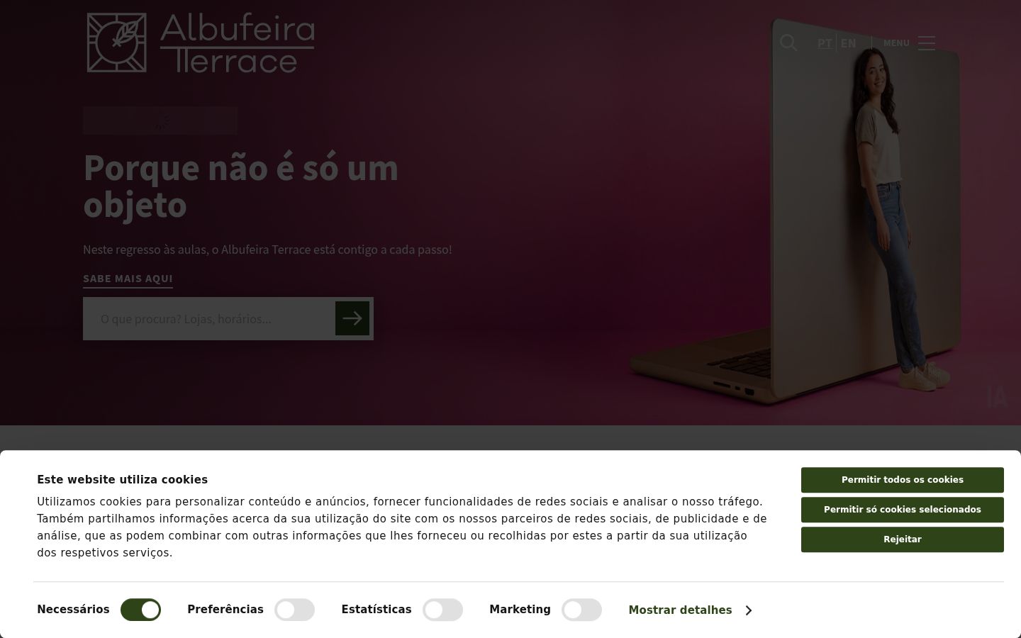 Screenshot del banner di consenso mostrato prima di qualsiasi interazione