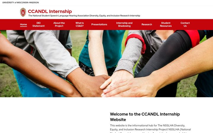 Screenshot von ccandlinternship.wisc.edu