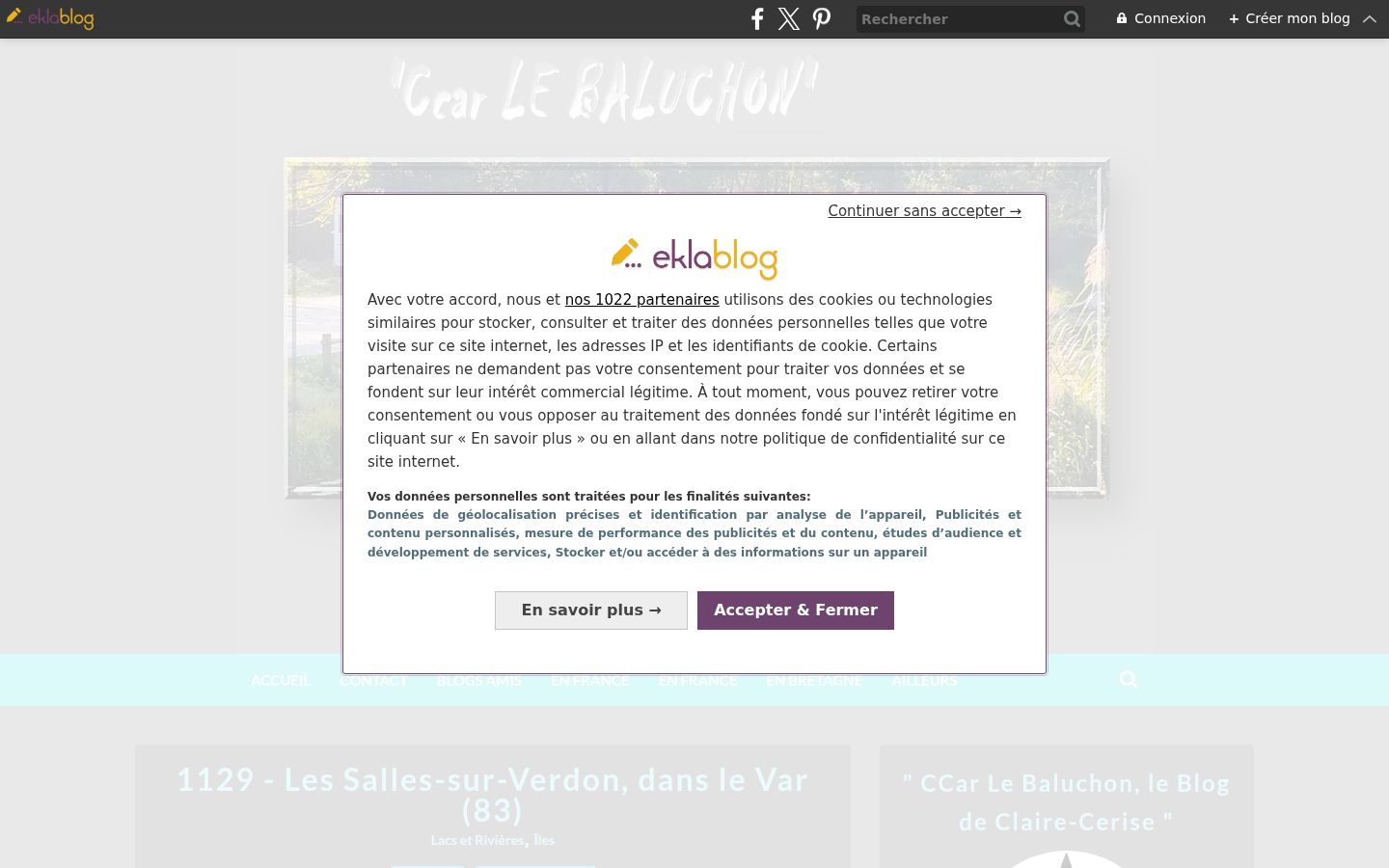 Screenshot del banner di consenso mostrato prima di qualsiasi interazione