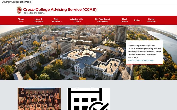 Screenshot von ccas.wisc.edu