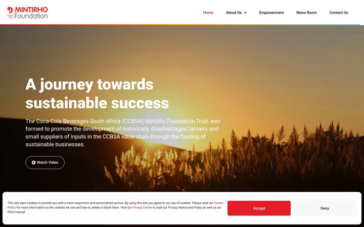 Screenshot ta' ccbsamintirhofoundation.co.za