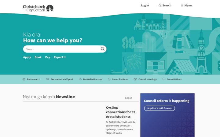 Screenshot of ccc.govt.nz