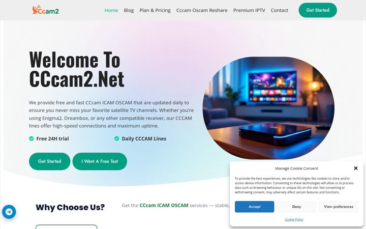Snímek obrazovky cccam2.net