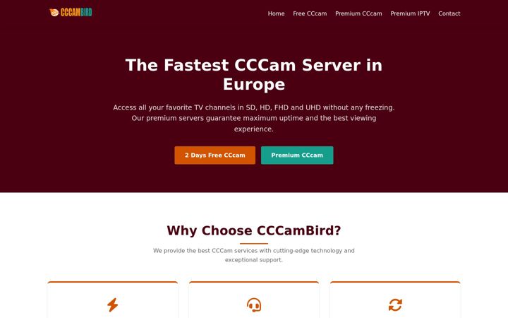 Screenshot of cccambird.com