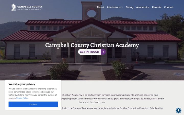 Screenshot of ccchristianacademy.com
