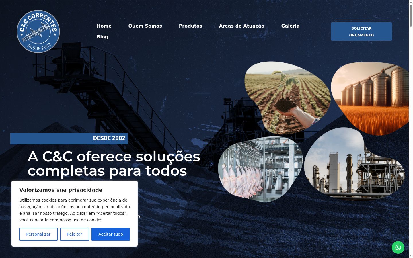 Screenshot del banner di consenso mostrato prima di qualsiasi interazione