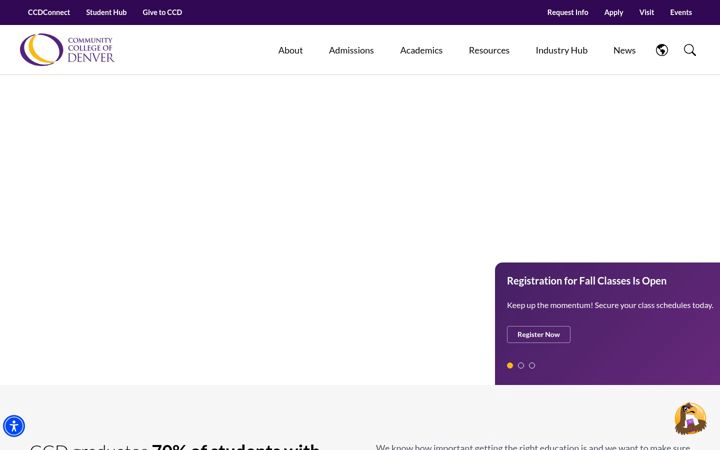 Screenshot von ccd.edu