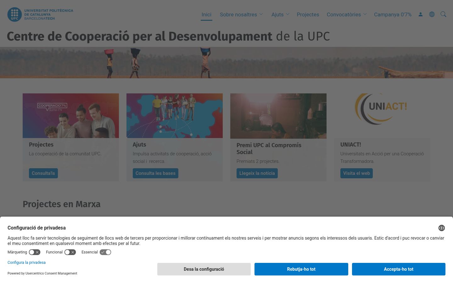 Screenshot des Einwilligungsbanners vor jeglicher Interaktion