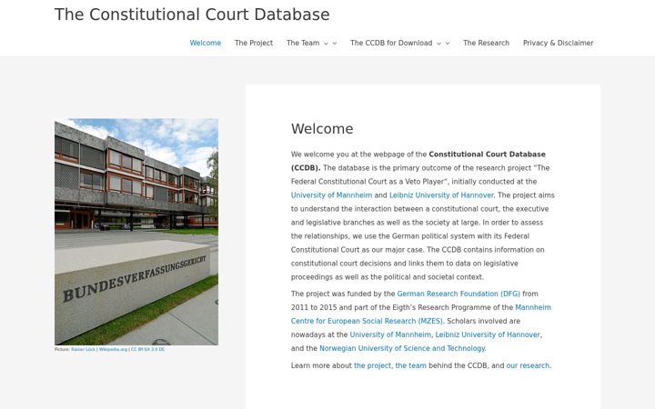 Screenshot of ccdb.eu