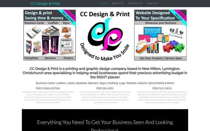 Screenshot of ccdesignandprint.co.uk