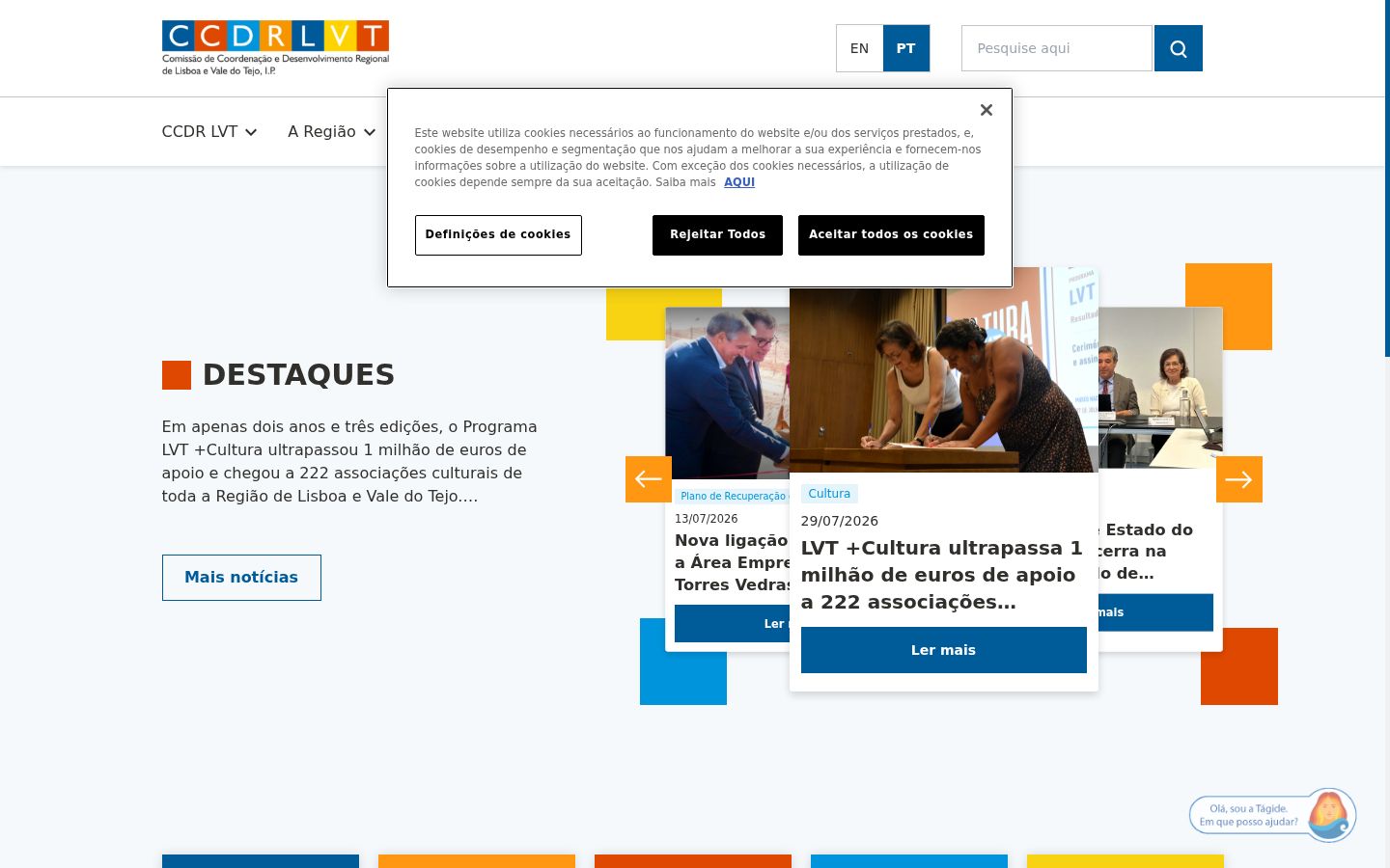 Screenshot des Einwilligungsbanners vor jeglicher Interaktion