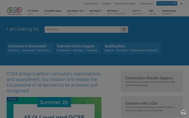 Screenshot of ccea.org.uk