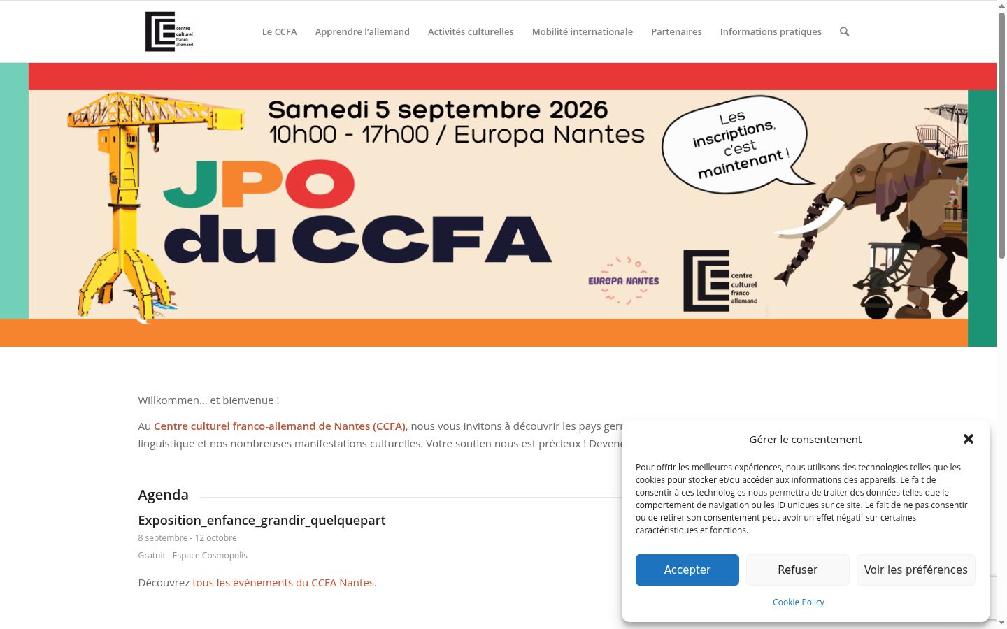 Screenshot tal-banner tal-kunsens muri qabel kwalunkwe interazzjoni