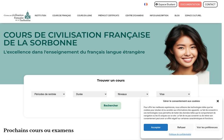 Screenshot of ccfs-sorbonne.fr