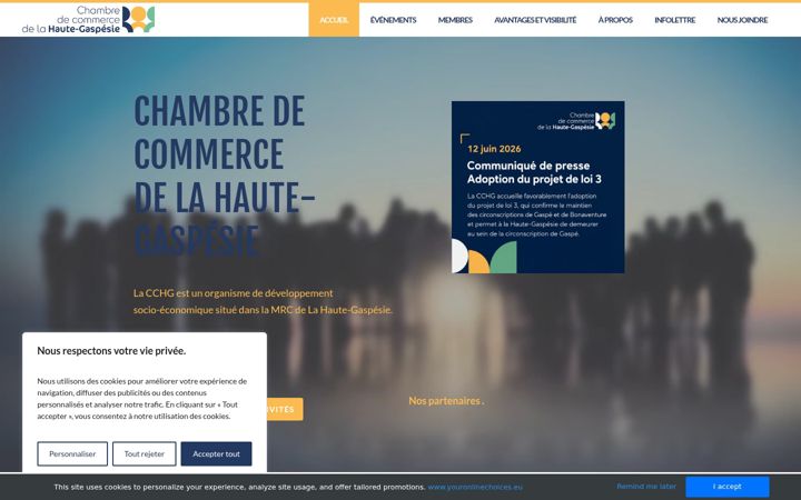 Screenshot of cchautegaspesie.com
