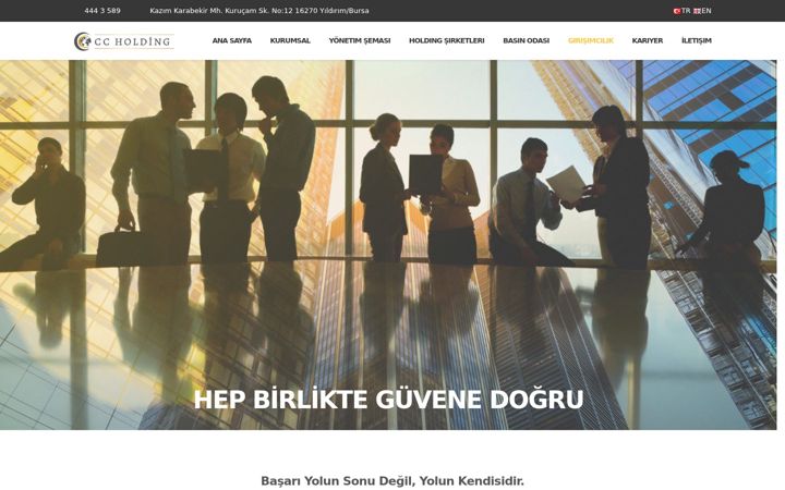 Ekrano kopija ccholding.com.tr
