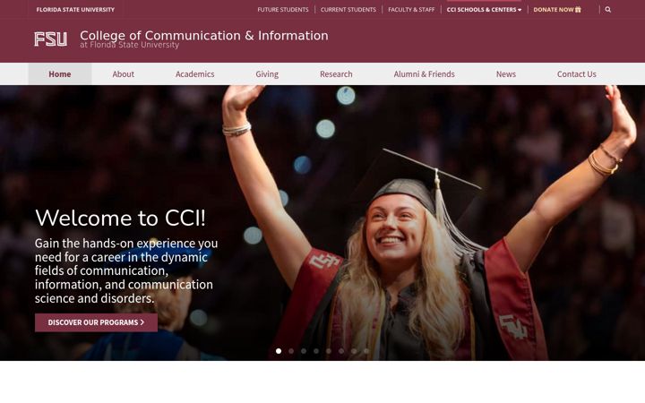 Screenshot von cci.fsu.edu