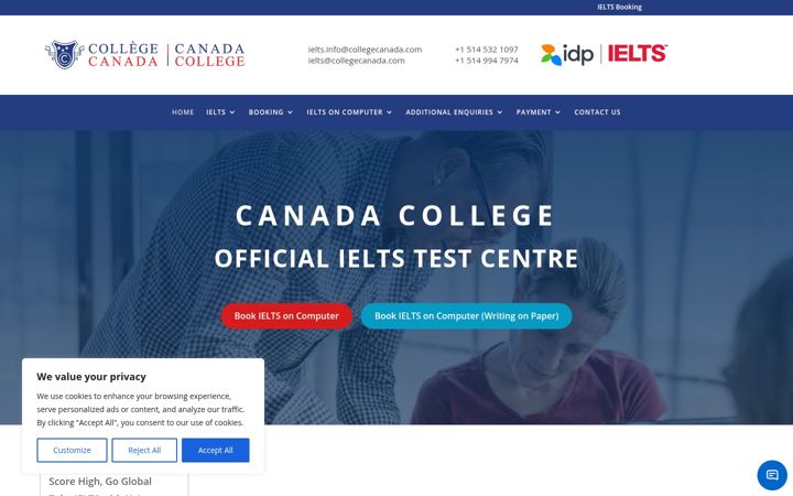 Screenshot of ccielts.ca