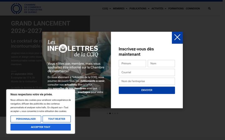 Screenshot of cciquebec.ca