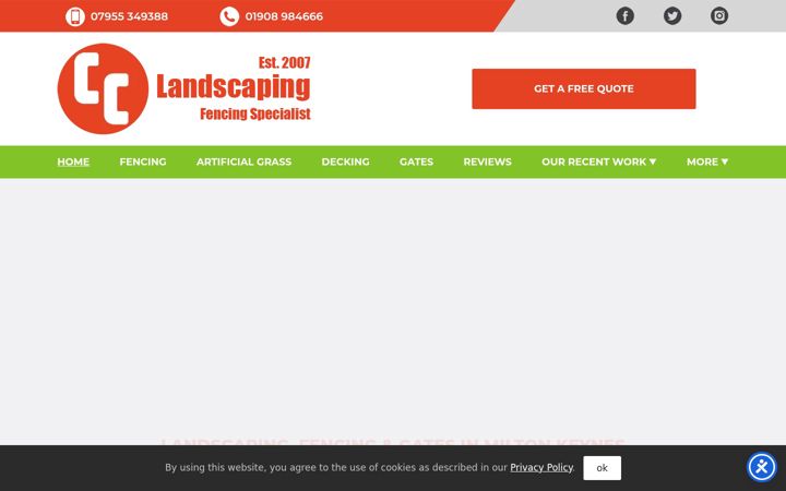 Captura de ecrã de cclandscaping.co.uk