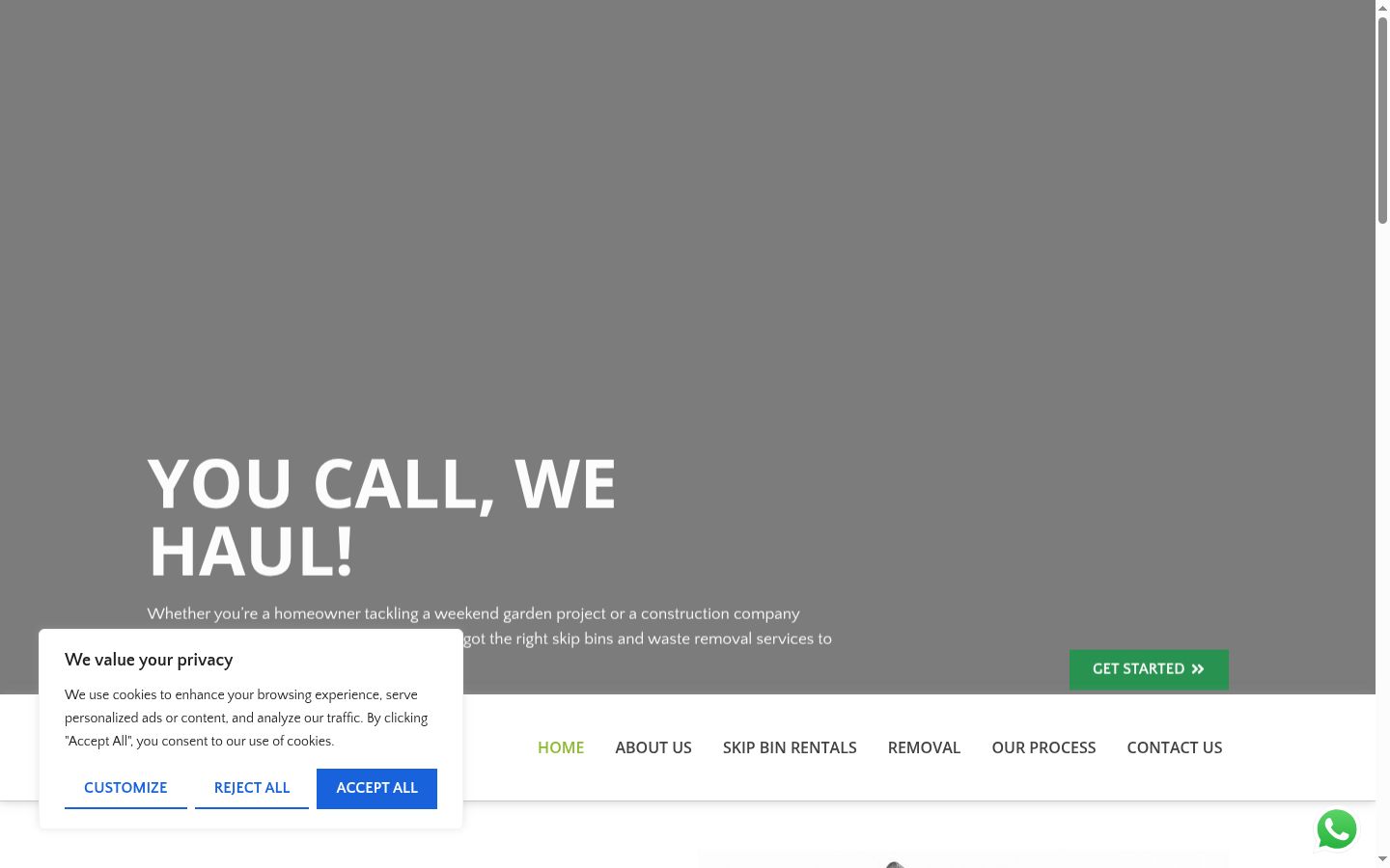 Screenshot del banner di consenso mostrato prima di qualsiasi interazione