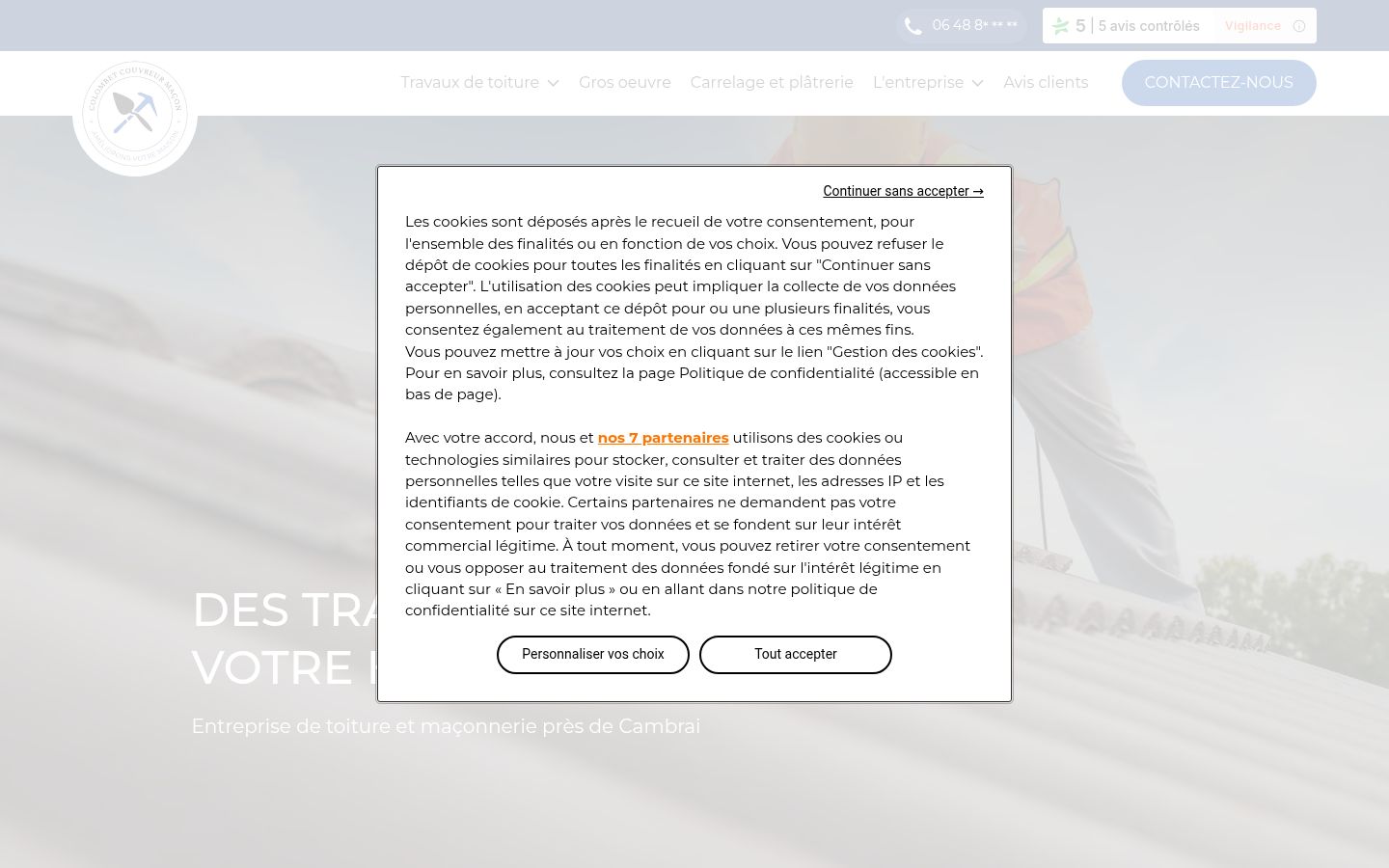 Screenshot des Einwilligungsbanners vor jeglicher Interaktion