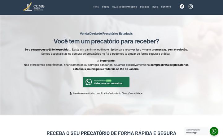 Ekraanipilt saidist ccminvest.com.br