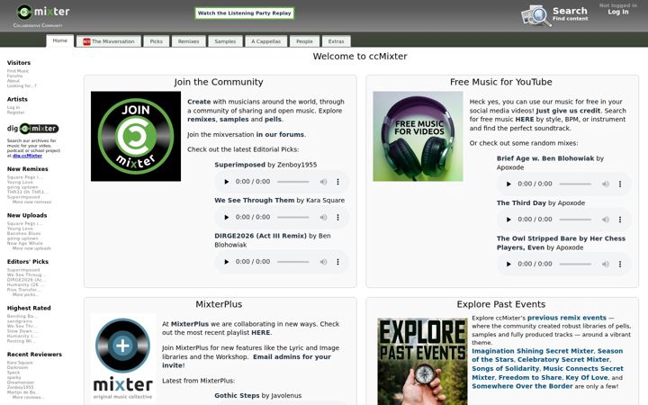 Screenshot of ccmixter.org