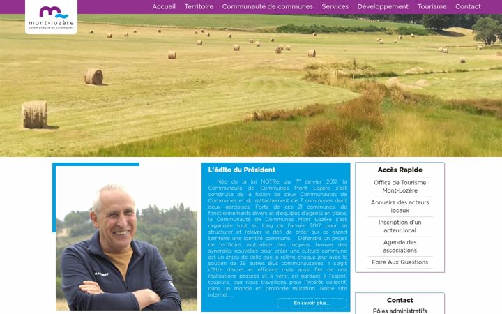 Captură de ecran a ccmontlozere.fr
