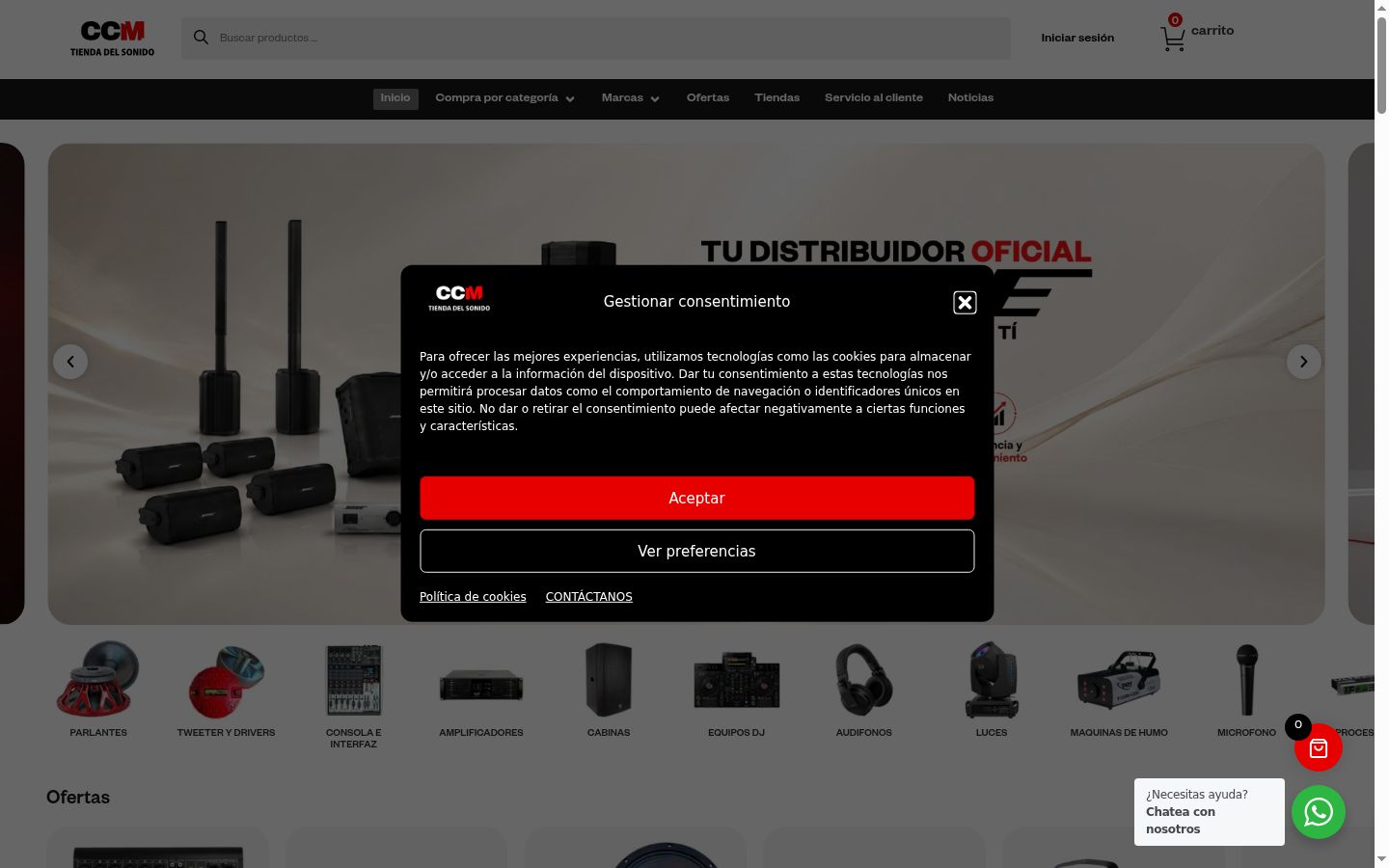 Screenshot of the consent banner shown before any interaction