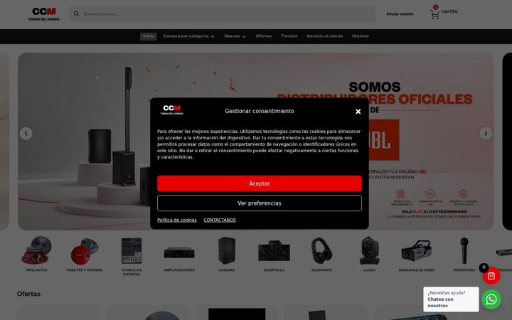 Screenshot of ccmtiendadelsonido.com