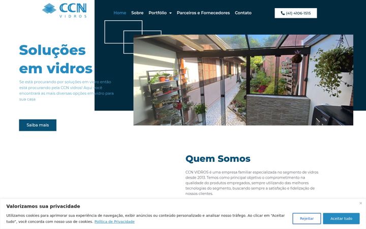 Skjámynd af ccnvidros.com.br