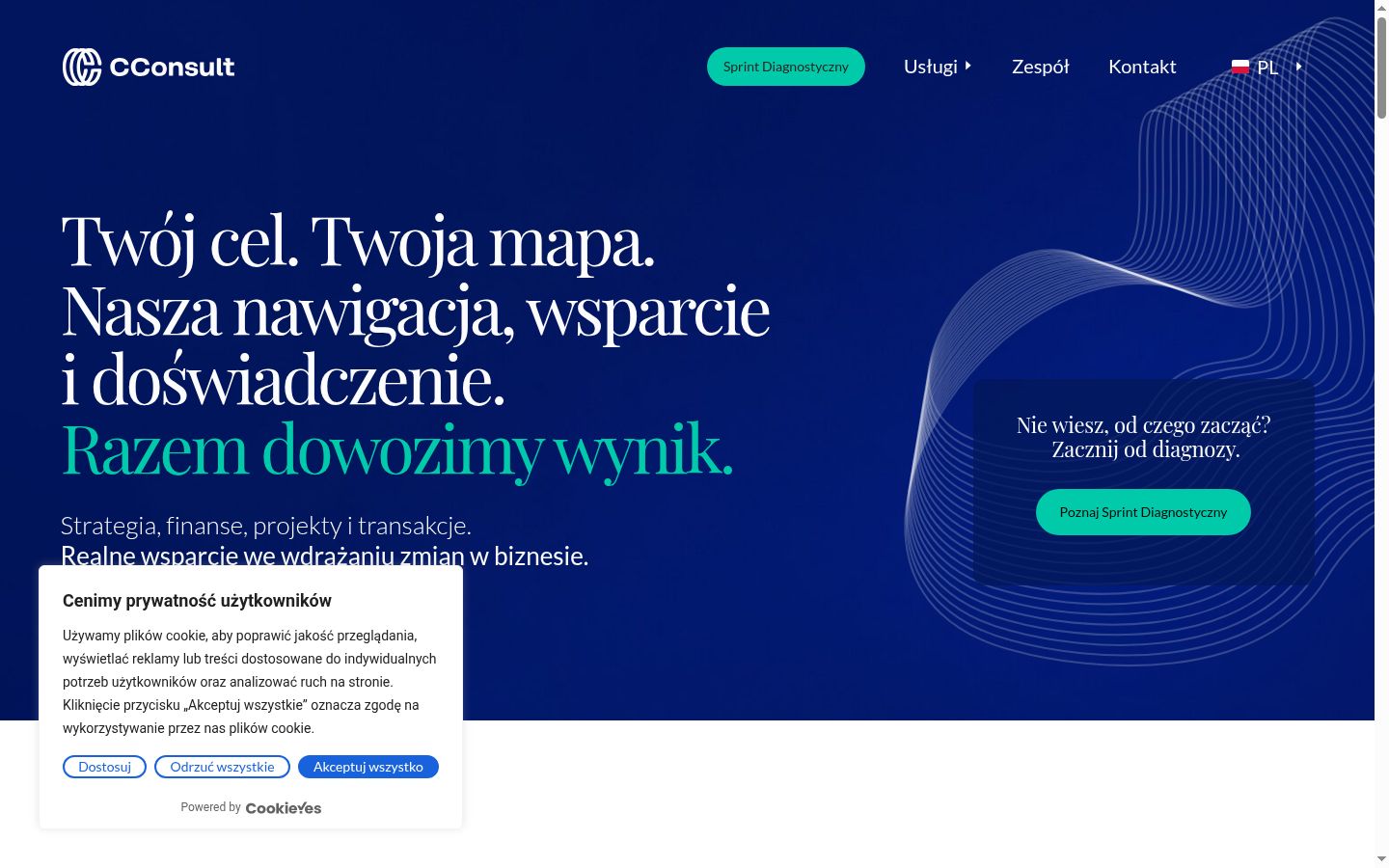 Snimka zaslona bannera za privolu prikazanog prije bilo kakve interakcije