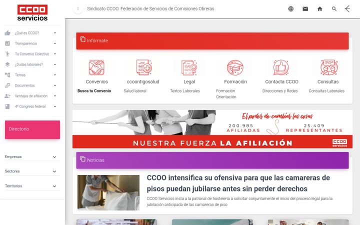 Screenshot of ccoo-servicios.es