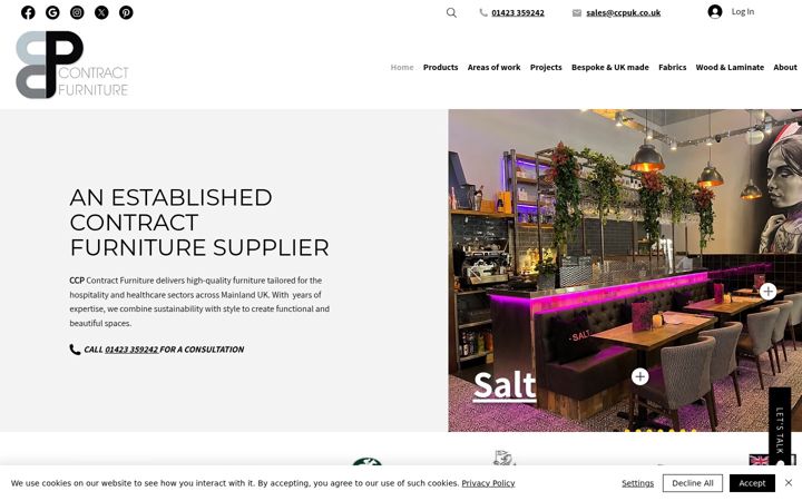 Screenshot ta' ccpcontractfurniture.co.uk