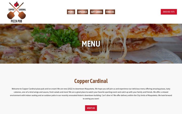 Screenshot ta' ccpizzapub.com