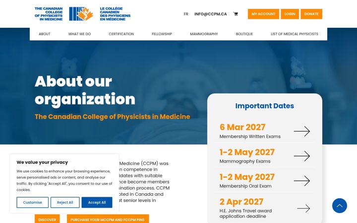 Screenshot of ccpm.ca