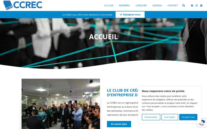 Captură de ecran a ccrec.fr