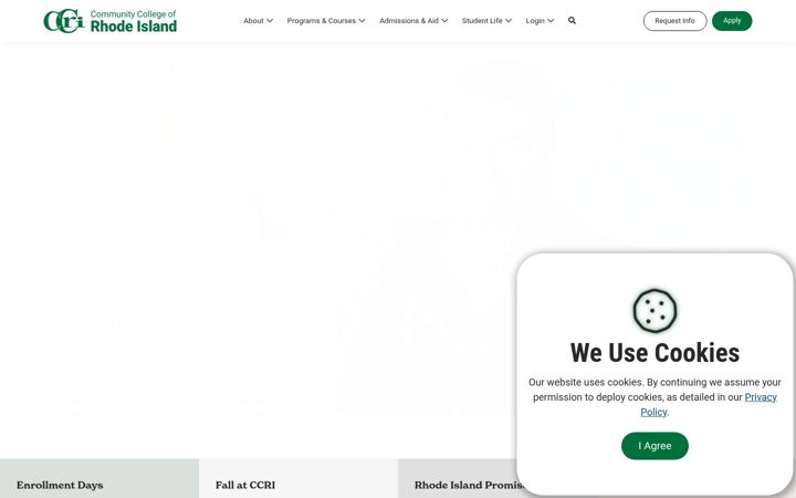 Screenshot of ccri.edu