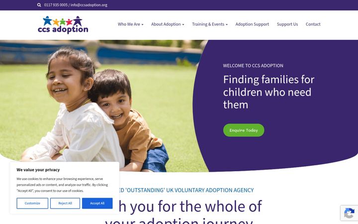 Screenshot of ccsadoption.org