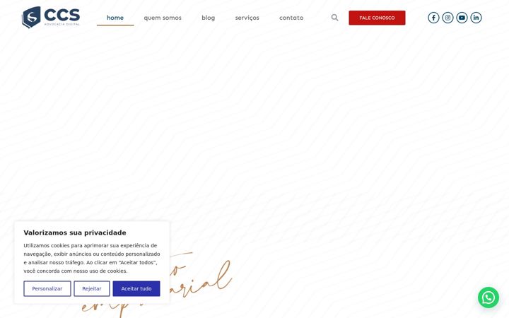 Skjámynd af ccsadvdigital.com.br