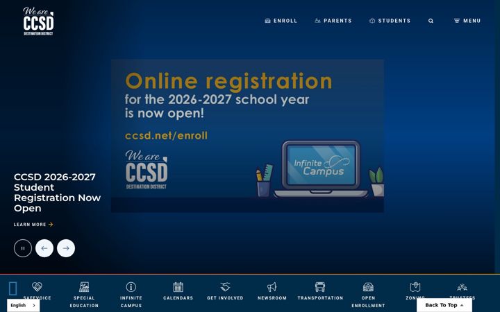 Screenshot stránky ccsd.net